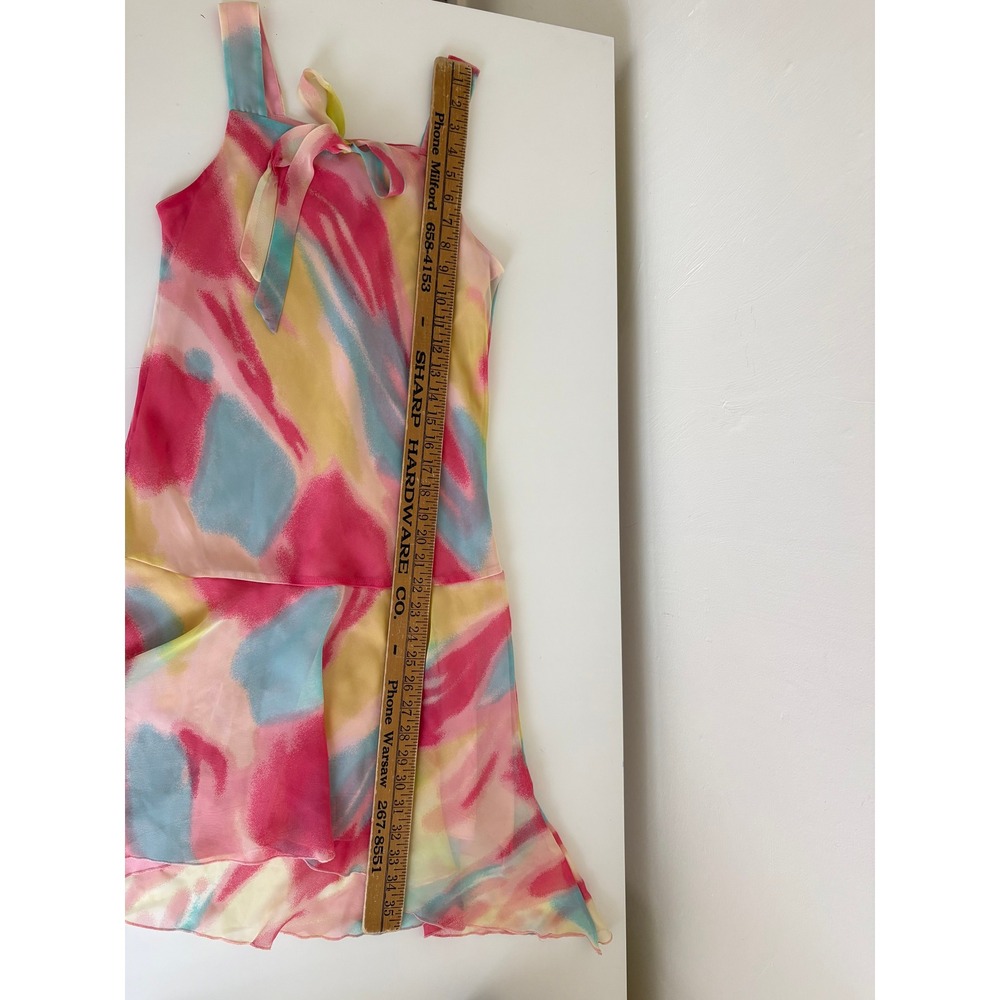 Vintage Y2K Hype Tissue Dress Small Abstract Watercolor Whimsygoth Fairycore - Picture 11 of 12